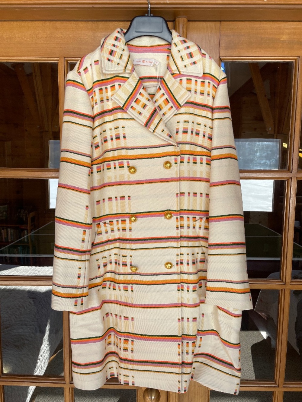 NWT Tory Burch Patterned Coat Size 12 $998 Retail Double Breasted